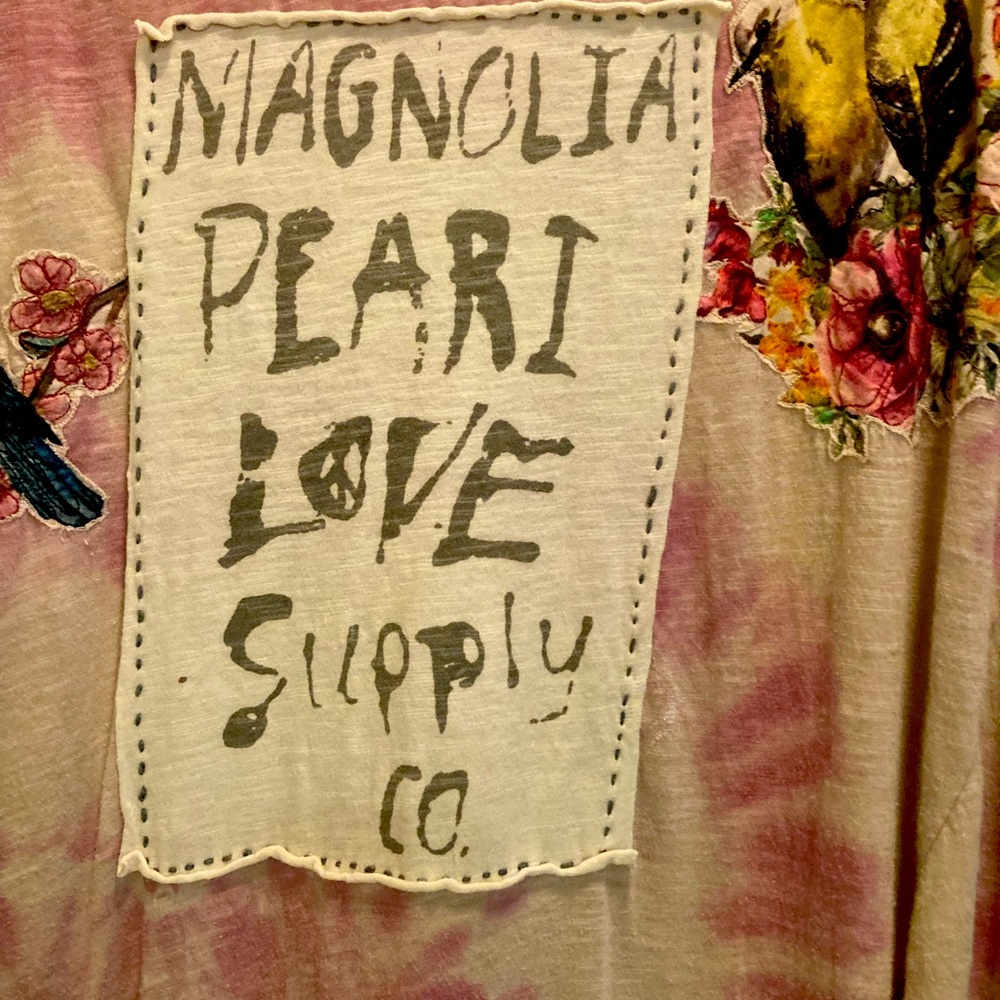 MAGNOLIA PEARL tie dye appliqué tee dress